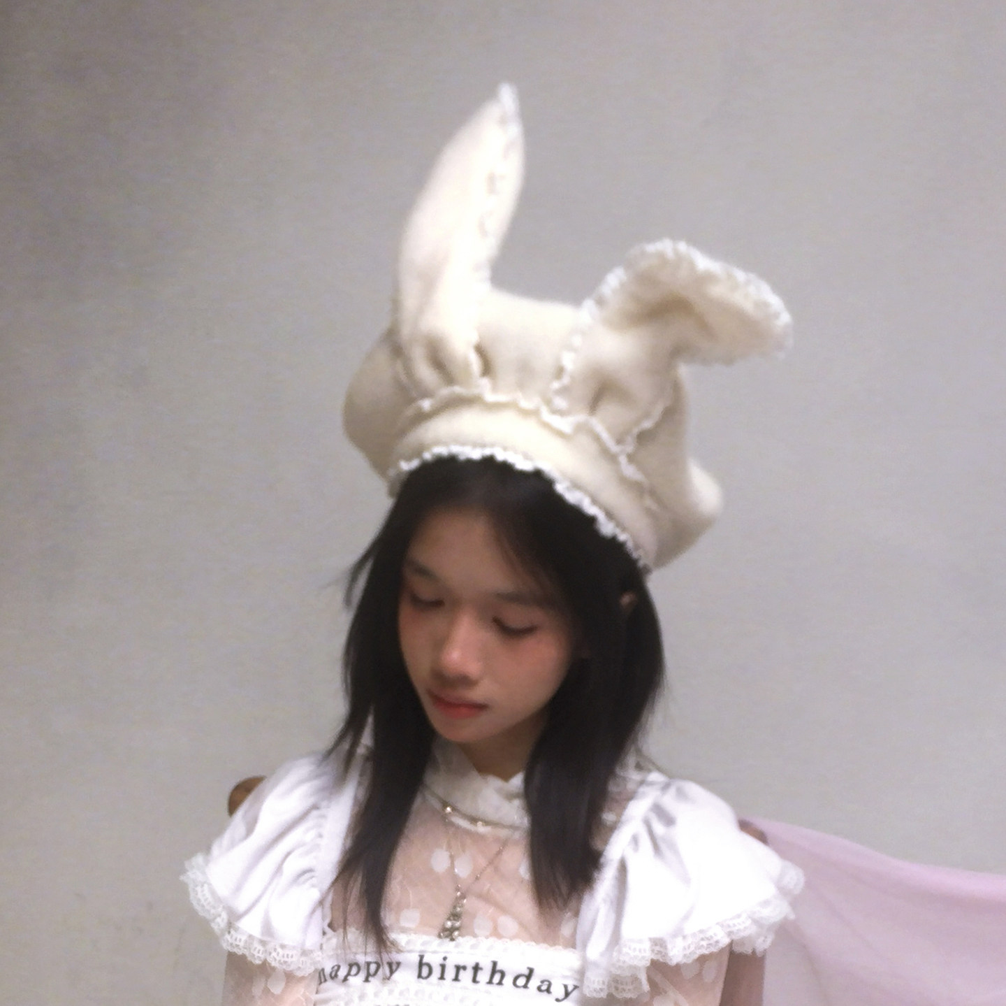 daytoday日常研究所 生日快乐 钢丝兔耳可弯曲花边蕾丝贝雷帽,服饰配件/皮带/帽子/围巾,帽子,淘宝优惠券,粉丝福利购,淘宝优惠卷