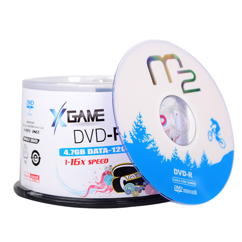 麦克赛尔maxell万胜空白光盘 M2系列 DVD-R刻录盘 16速50片装 车载DVD空白光盘档案存储空白光盘