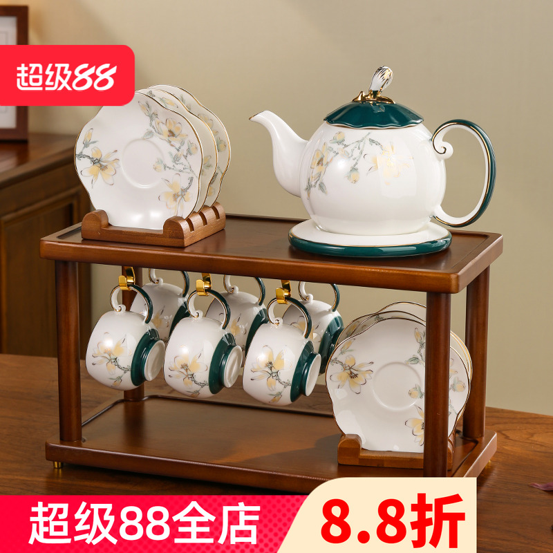 玉兰花陶瓷茶具套装2025新款礼盒