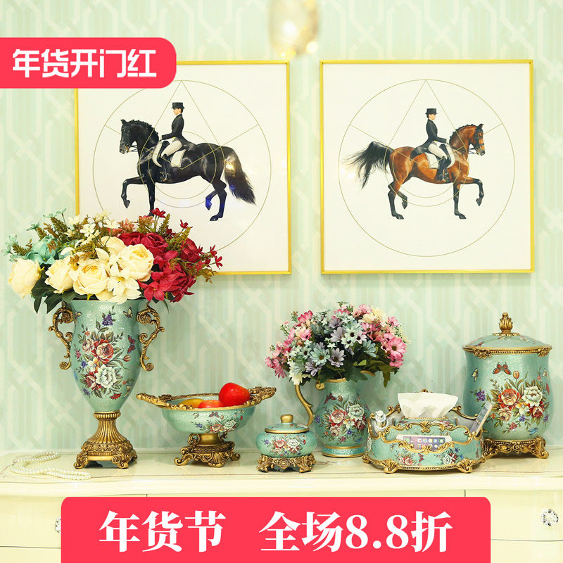 欧式家居套装客厅茶几水果盘美式复古纸巾盒烟灰缸装饰品摆件,家居饰品,装饰纸巾盒,淘宝优惠券,粉丝福利购,淘宝优惠卷