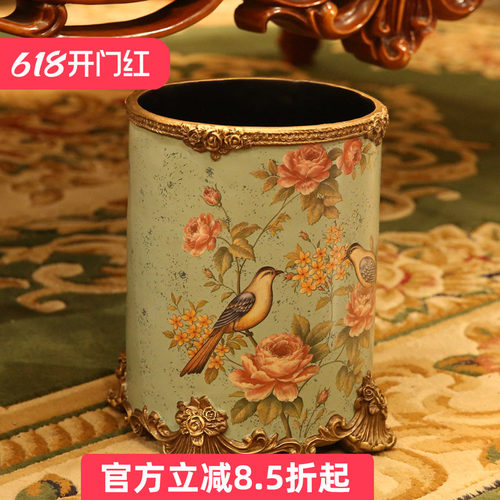 欧式风创意垃圾桶复古树脂工艺品