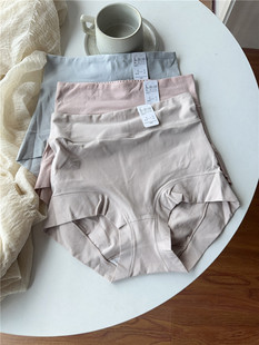 60支纯棉女士平角内裤 胖m全包臀200斤 外贸日单大高腰收腹提臀大码