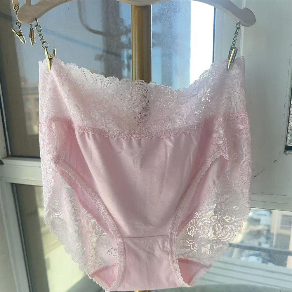 女士高腰蕾丝纯棉内裤