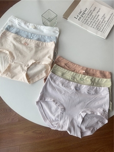 外贸 少女中腰包臀收腹全棉档中低腰大码 60支纯棉夏季 女士三角内裤