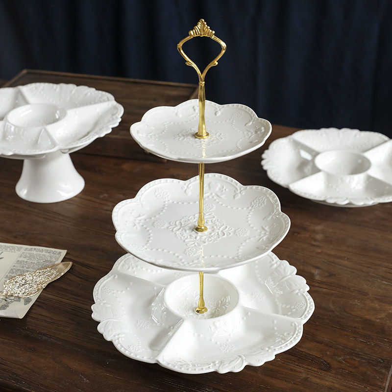 欧式浮雕分格零食盘多层水果盘下午茶甜品盘客厅干果坚果收纳架子,餐饮具,果盆/果盘/果篮,淘宝优惠券,粉丝福利购,淘宝优惠卷