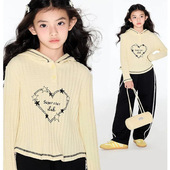 打底衫 中大童女孩春秋款 上衣潮 儿童洋气针织衫 女童毛衣2025新款