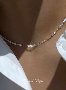 高级感嘴唇链925纯银太阳花项链