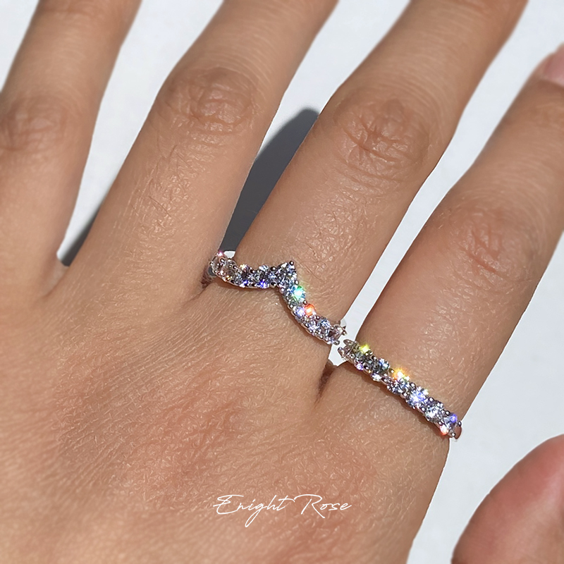 925纯银粗排钻戒指锆石戒子指环