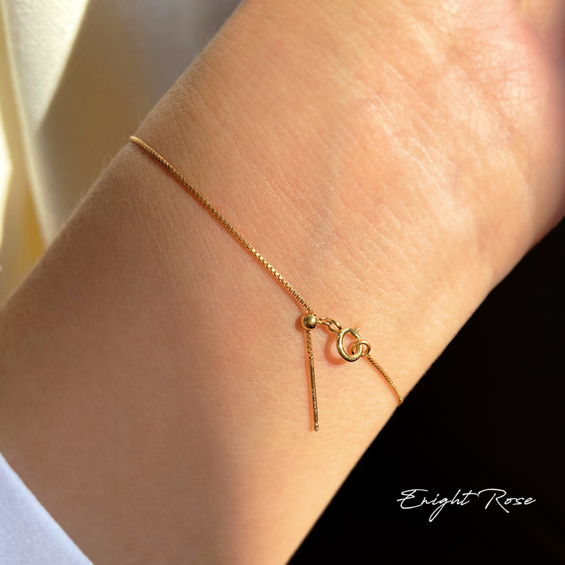 万能可串珠！14K包金女盒子手链