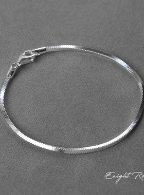 925纯银方形蛇骨手链女通勤简约