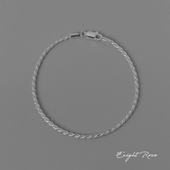 Enight Rose 纯银麻花手链ins高级感925银简约手饰扭绳叠戴男女潮