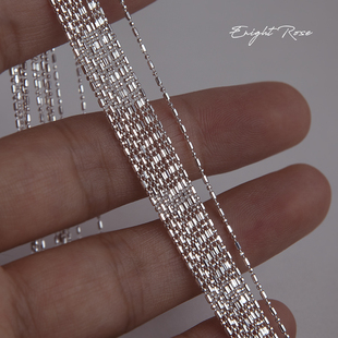 Enight Rose 糖果闪珠链项链925纯银极细米珠锁骨链女款方珠颈链