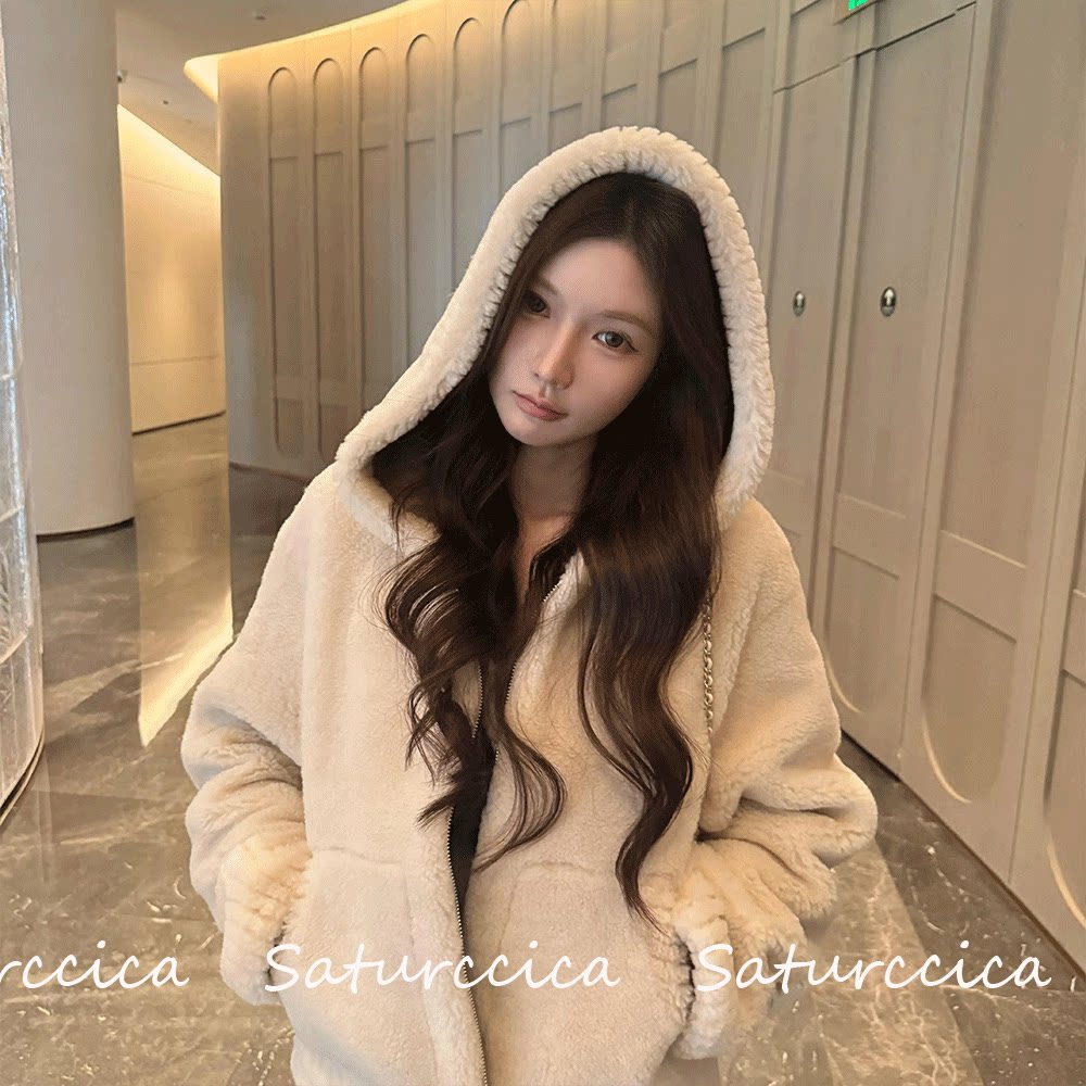 专柜正品小个子羊羔毛外套女