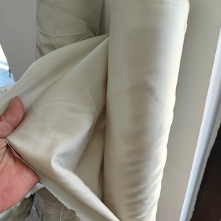 宽幅140Cm米白色丝绸17姆米不透一米价桑蚕丝布 真丝塔夫绸面料