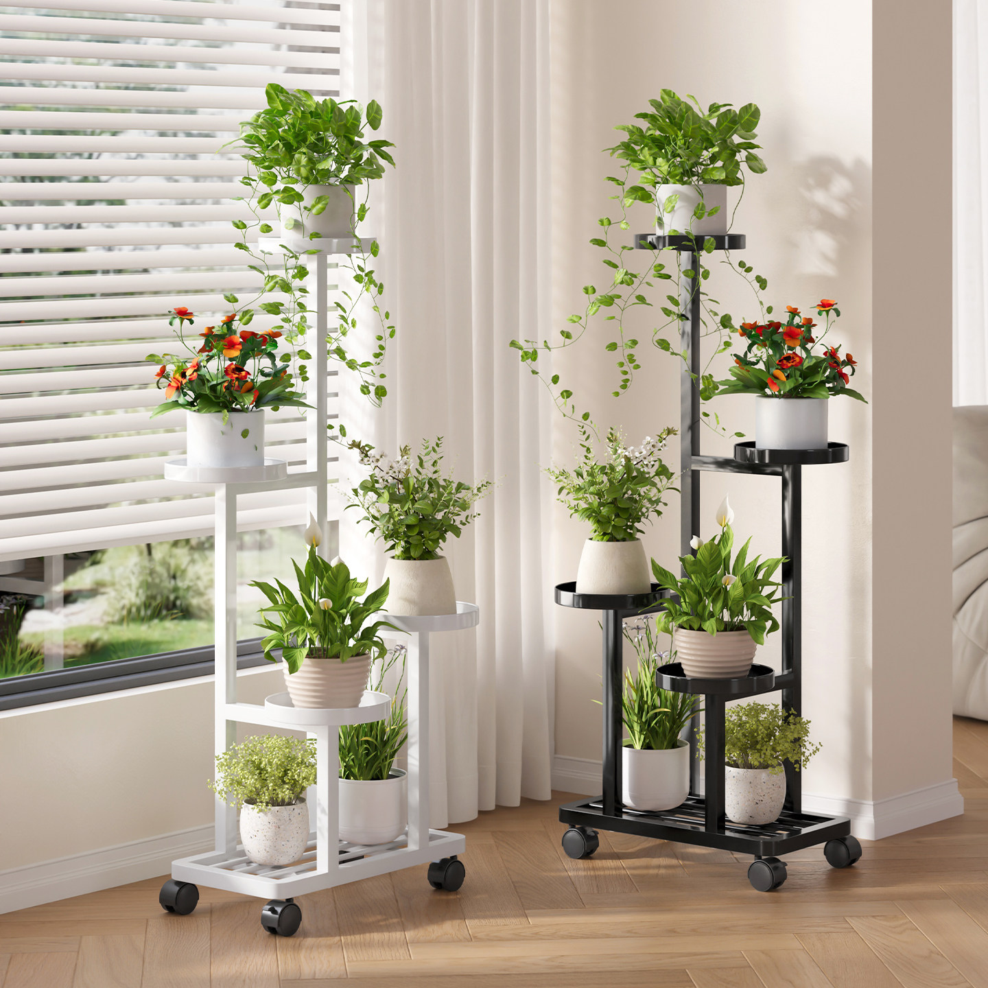 花架子客厅落地式花架置物架阳台多层可移动室内铁艺室外家用多肉