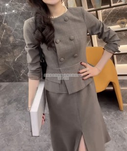 套装 欧洲站2025春季 高级感西装 时尚 裙气质显瘦通勤知性两件套 新款