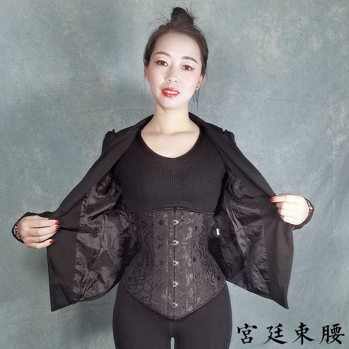 束腰宫廷复古钢骨绑带抽绳塑身衣