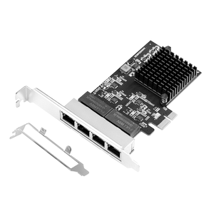 乐扩 4口千兆网卡 PCIE X1 四个RJ45网口接口 半高大小机箱 PCIe网络适配器 8111H新升级 1000M网卡群晖可用