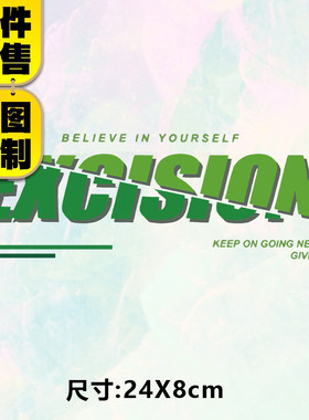 高级烫画图案英文excision烫画贴定制印花衣服热转印白墨烫画布贴