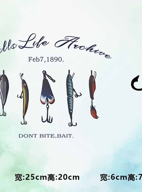 高级烫画图案新款GULLS鱼饵烫画贴印花衣服热转印白墨烫画布贴diy