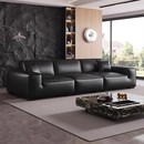 现代简约大黑牛全生态真皮沙发客厅高档大气新款 直排皮艺沙发组合