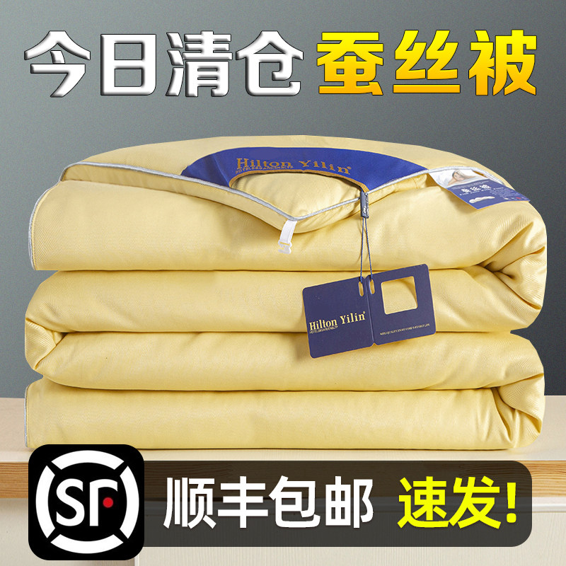 出口清仓蚕丝被100桑蚕丝全棉空调被全棉夏凉被子单双人春秋被冬,床上用品,蚕丝被,淘宝优惠券,粉丝福利购,淘宝优惠卷