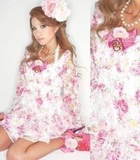 日本mars正品花柄超嗲姬系公主上下set古着中古