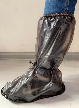 黑色pvc加厚防滑防水高筒鞋套隔离水污油 泥液体隔离鞋长筒户外