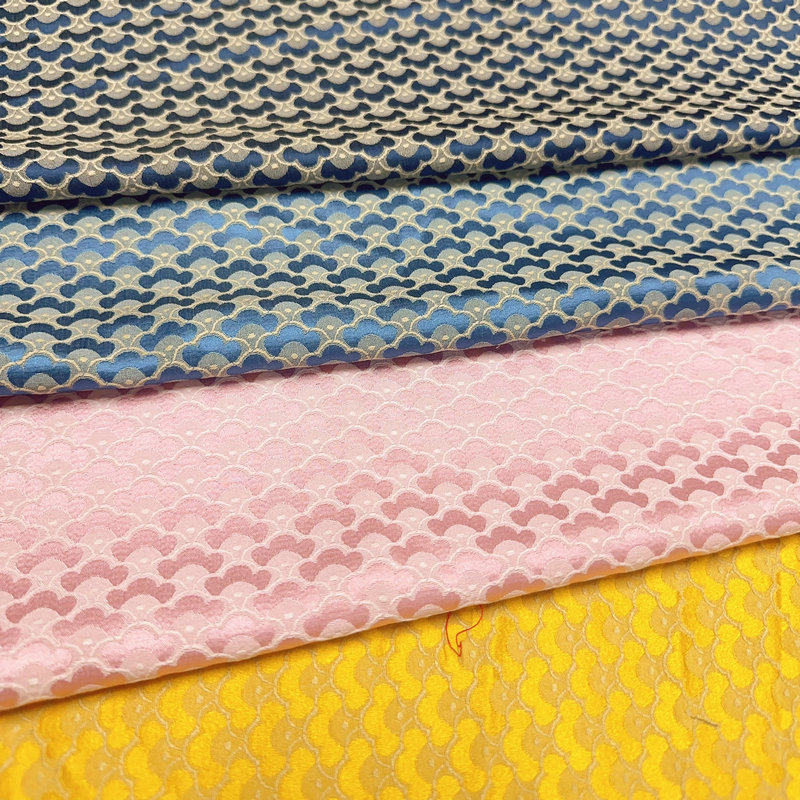 织锦缎棉纱鱼鳞纹提花面料桌旗桌垫茶包包装布等新中式服装布料,居家布艺,海绵垫/布料/面料/手工diy,淘宝优惠券,粉丝福利购,淘宝优惠卷