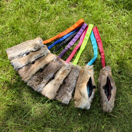 Rabbit fur Tug snack pocket Bungee Dogs toys兔毛零食拔河玩具