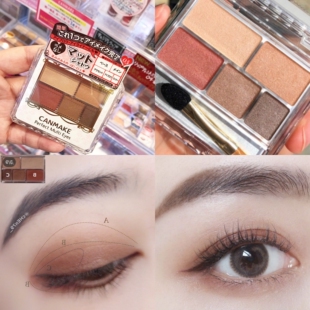 日本本土Canmake井田五色哑光眼影盘 03勃艮第色裸妆感05大地色