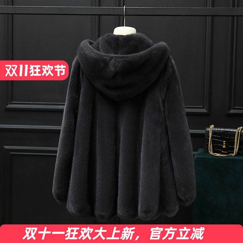 冬季短款貂皮大衣韩版
