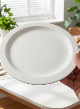 美国德士敦Tuxton盘子简约乳白色陶瓷盘家用西餐盘平盘餐具浅盘