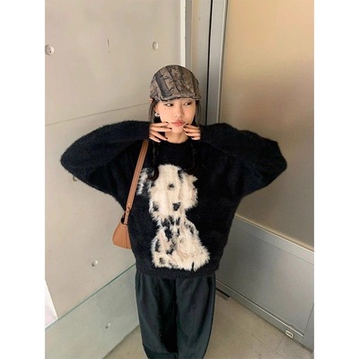 黑色毛衣女秋冬季高级感