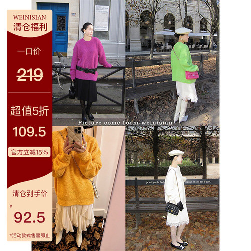 WEINISIAN朱小姐小众圈圈纱毛衣女2025新款秋冬外穿宽松厚实上衣