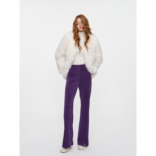 WEINISIAN2025秋冬长款喇叭裤女加厚灯芯绒裤子