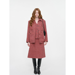 手工坊系列2024秋冬香奶奶马甲+半身裙+外套 三件套小香风套装女