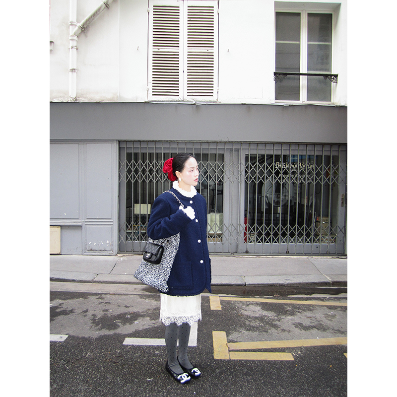 小众设计绵羊毛小香外套