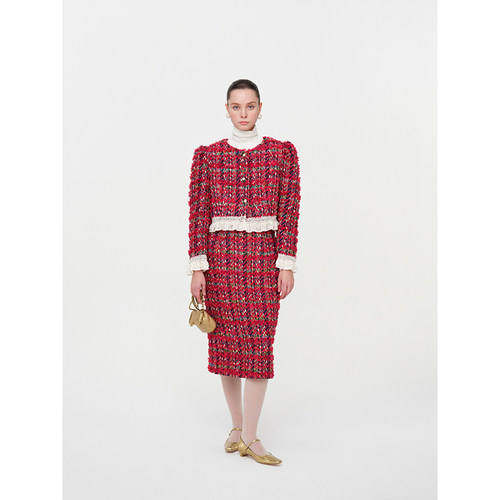 朱小姐小众系列 重工特种纱编织小香套装