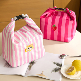 ins风卷卷便当手提包饭盒保温便捷外出大容量防水餐包耐脏午餐袋