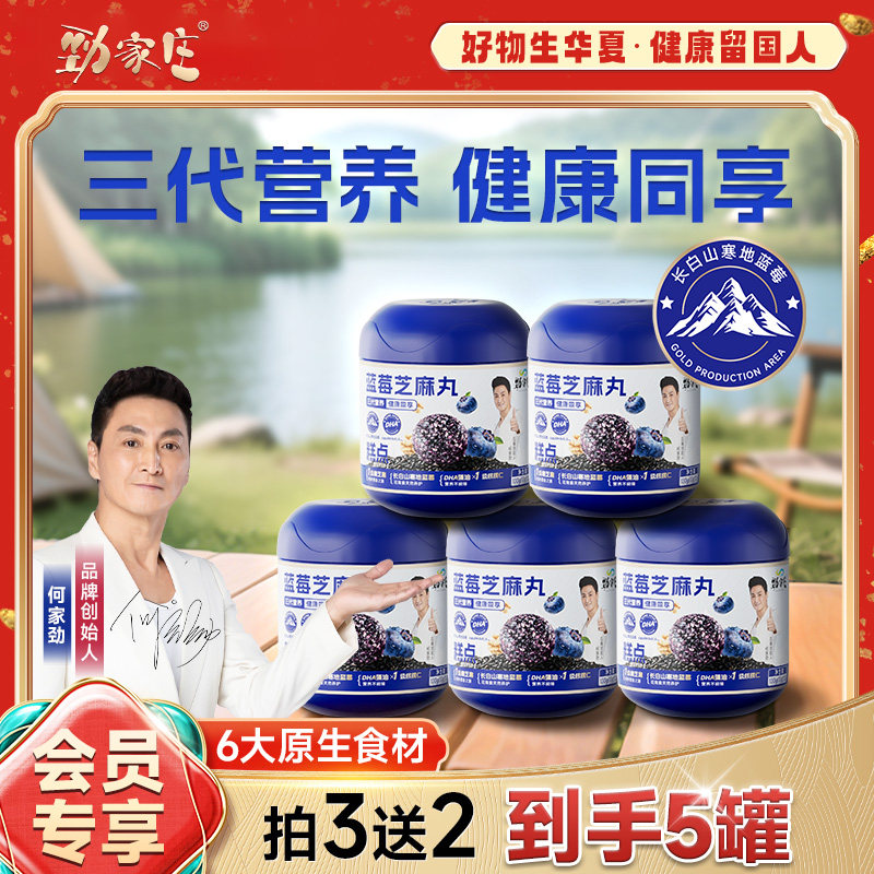 【会员专享】劲家庄推荐蓝莓芝麻丸劲哥亲选六珍食材养生健康零食