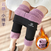 高腰紧身显瘦羊羔绒秋冬裤 云朵绒季 子 女外穿鲨鱼裤 加绒加厚打底裤