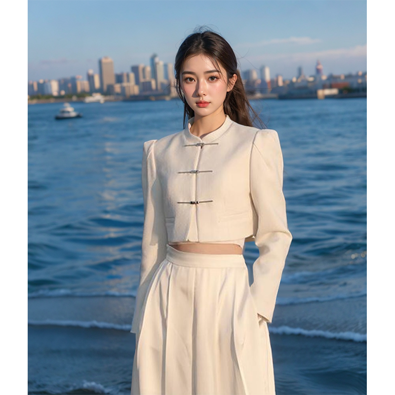 【铺水面】新中式国风盘扣清冷改良设计感小众西装外套裙裤套装