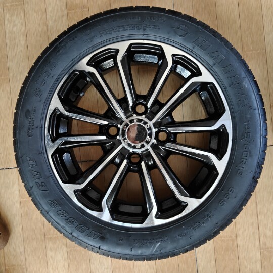 145/60R13真空钢丝胎胎铝合金轮毂电动车轮胎汽车60迈以上不能用