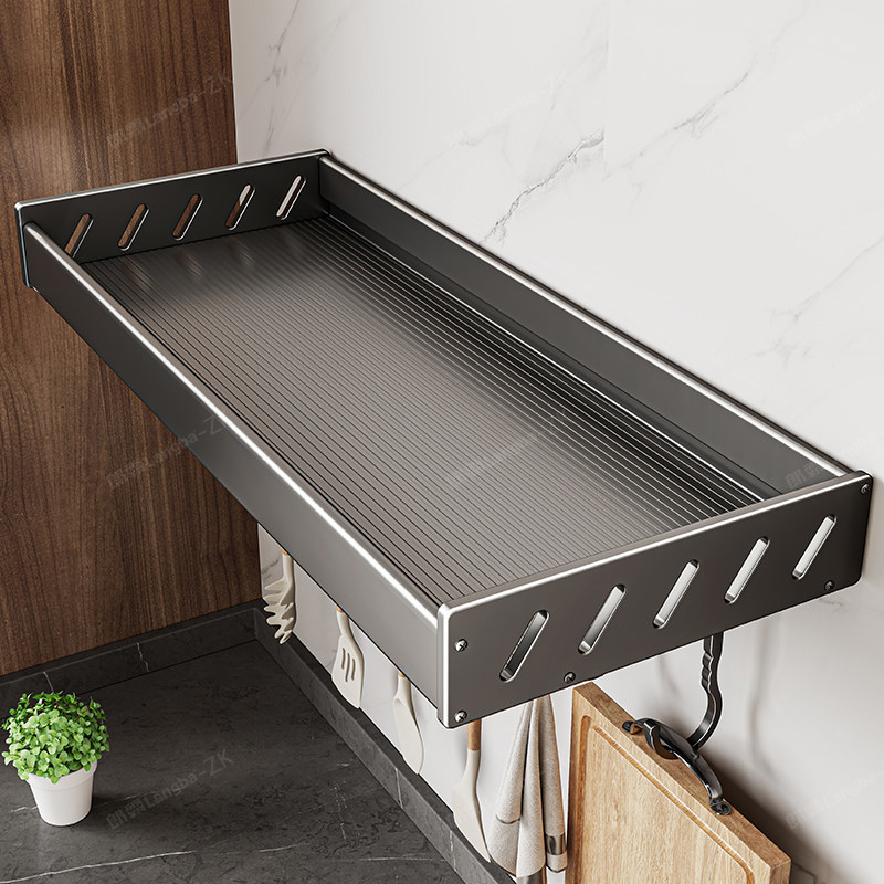 厨房置物架多层收纳层架多功能免打孔壁挂调料品家用新款微波炉架