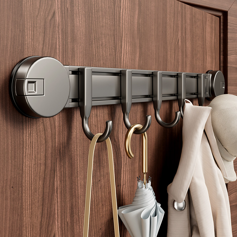 吸盘门后挂钩免打孔强力承重浴室门后挂衣架子收纳壁挂置物架排钩
