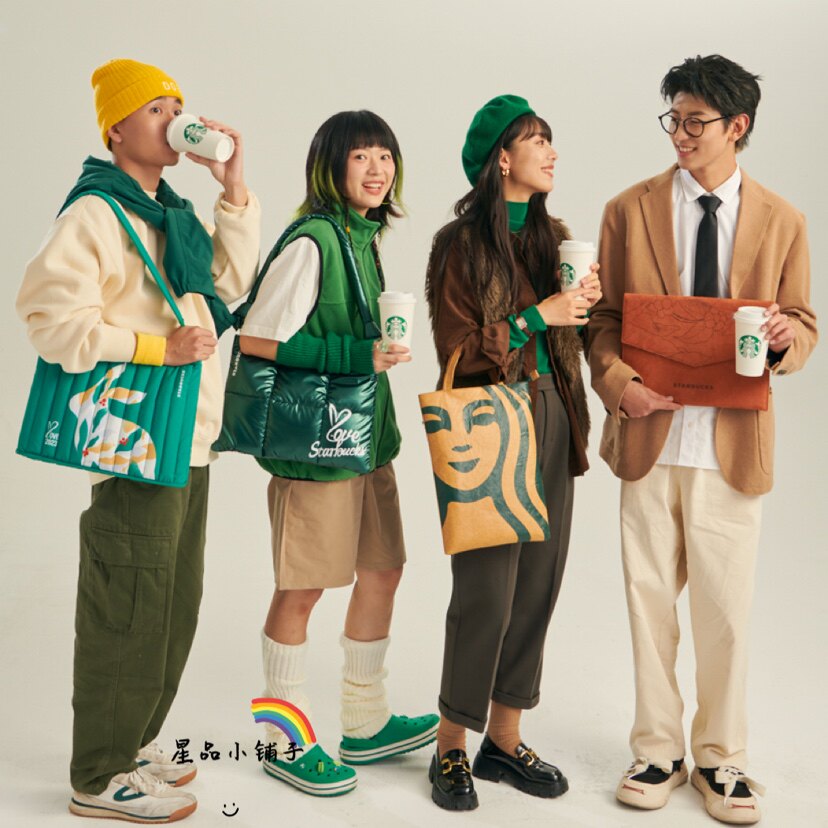 星巴克电脑包2023新年限定款单肩手提包13 14 15.6寸男女通用包邮