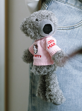 kitty粉灰色小熊胸针配件公仔别针毛绒玩偶挂件南油买手店温柔ins