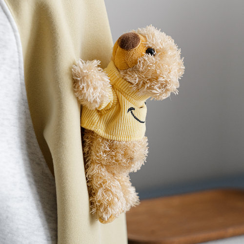 毛绒小熊公仔胸针笑脸毛衣小号熊