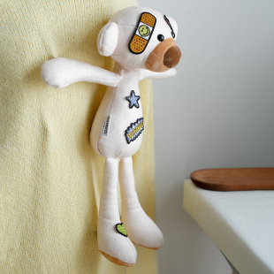 戚薇明星同款 立体公仔米色大熊胸针卡通可爱别针衣服挂件配饰情侣